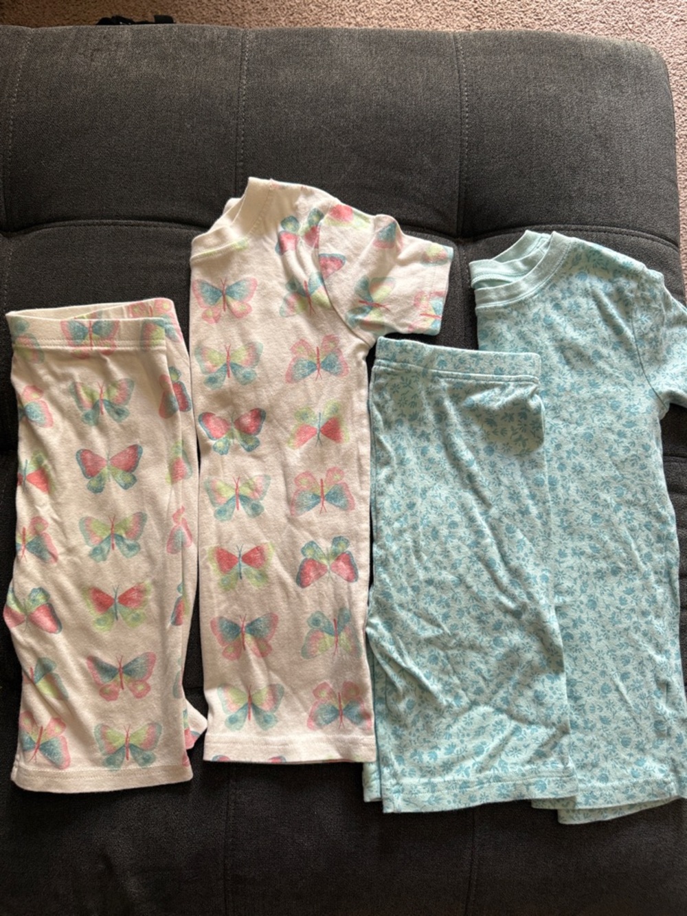 Carter's Girls' Butterfly & Mint Floral Pajama Sets - Pink, Mint, Aqua